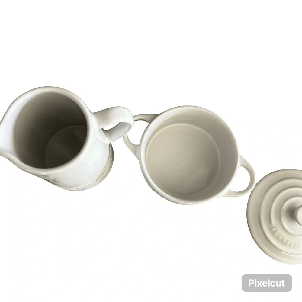 Le Creuset Pitcher and Mini Cocotte White